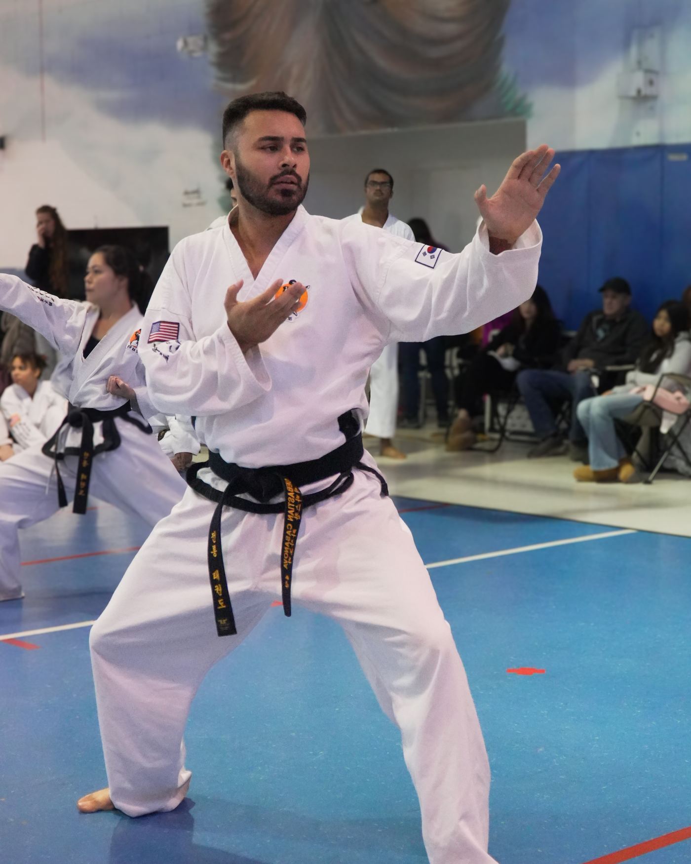 An adult black belt performing a pattern at Traditional TaeKwon-Do Center